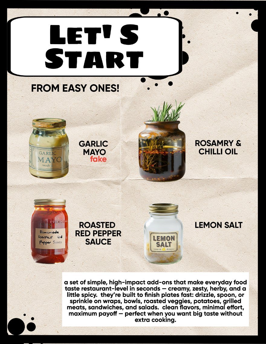 Let’s Start — free recipe guide of restaurant-level sauces and finishers